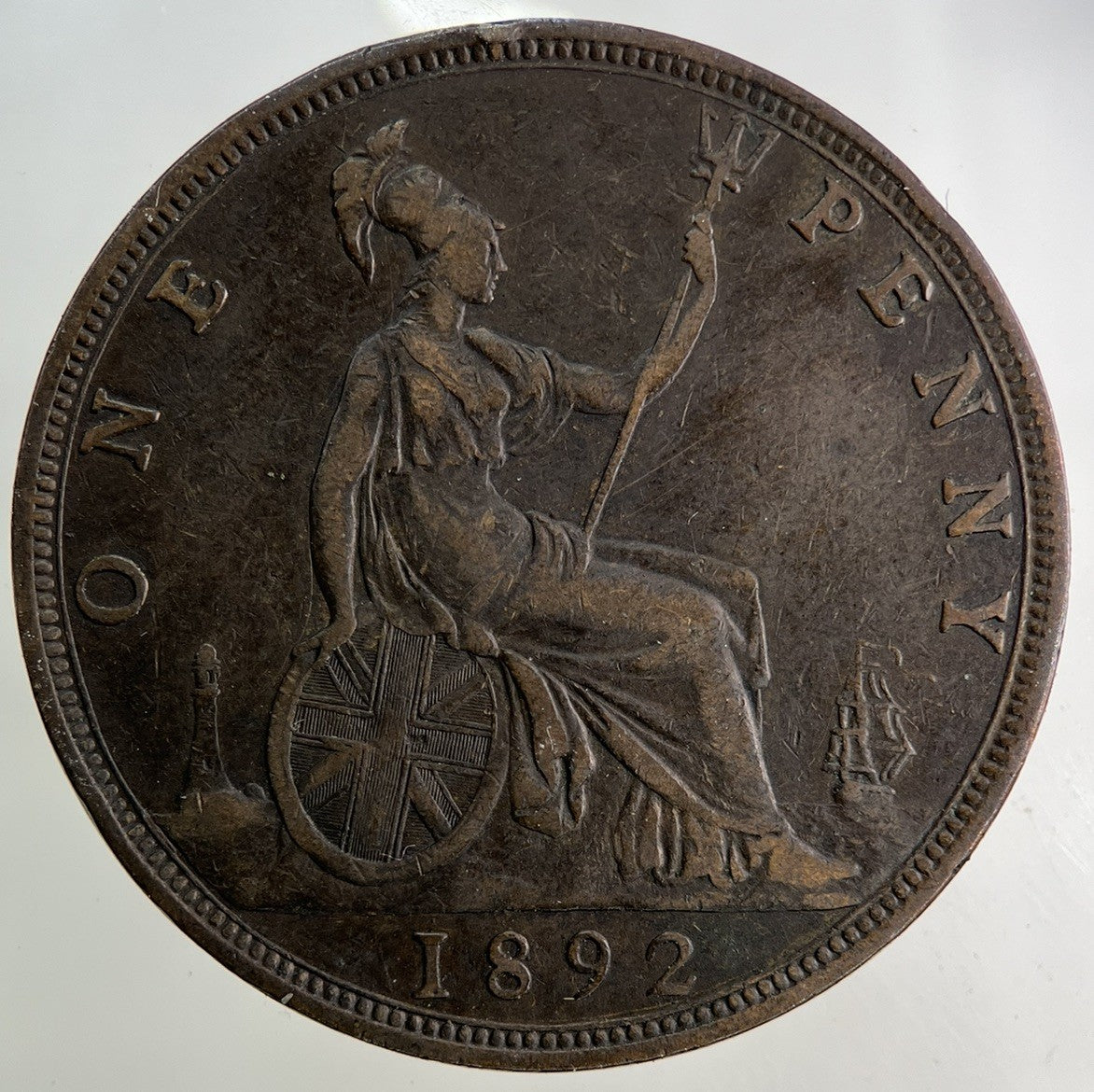 1892 Victoria One Penny Coin | Fine Collectable Grade
