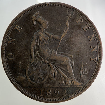 1892 Victoria One Penny Coin | Fine Collectable Grade
