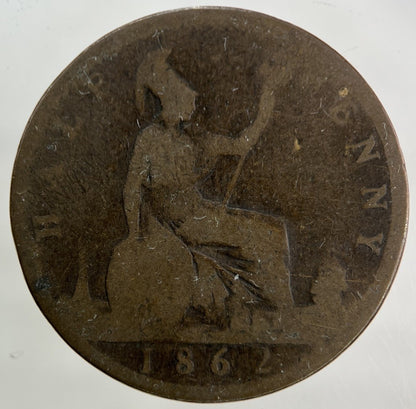 1862 Victoria Half - Penny Coin | Fair Grade