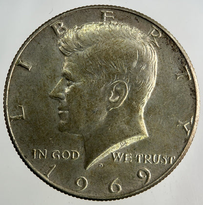 1969 - D US USA Kennedy Half Dollar Silver Coin | Fine Collectable Grade