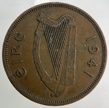 1941 Irish Ireland One Penny Coin | Fine Collectable Grade