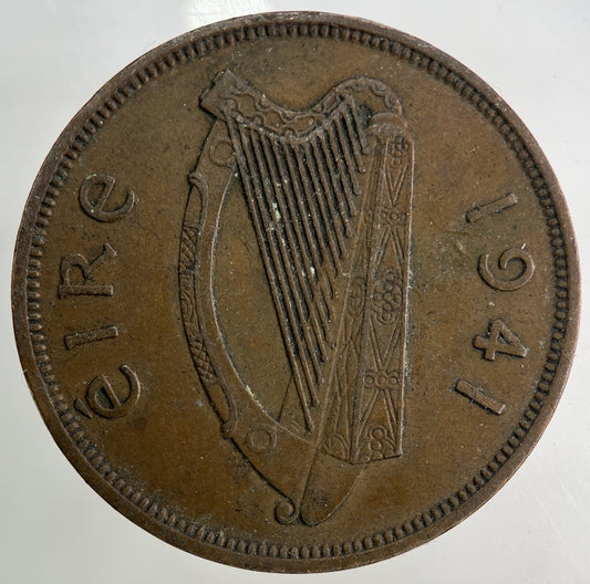 1941 Irish Ireland One Penny Coin | Fine Collectable Grade