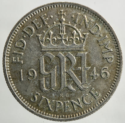 1946 George VI Sixpence Silver Coin | Fine Collectable Grade