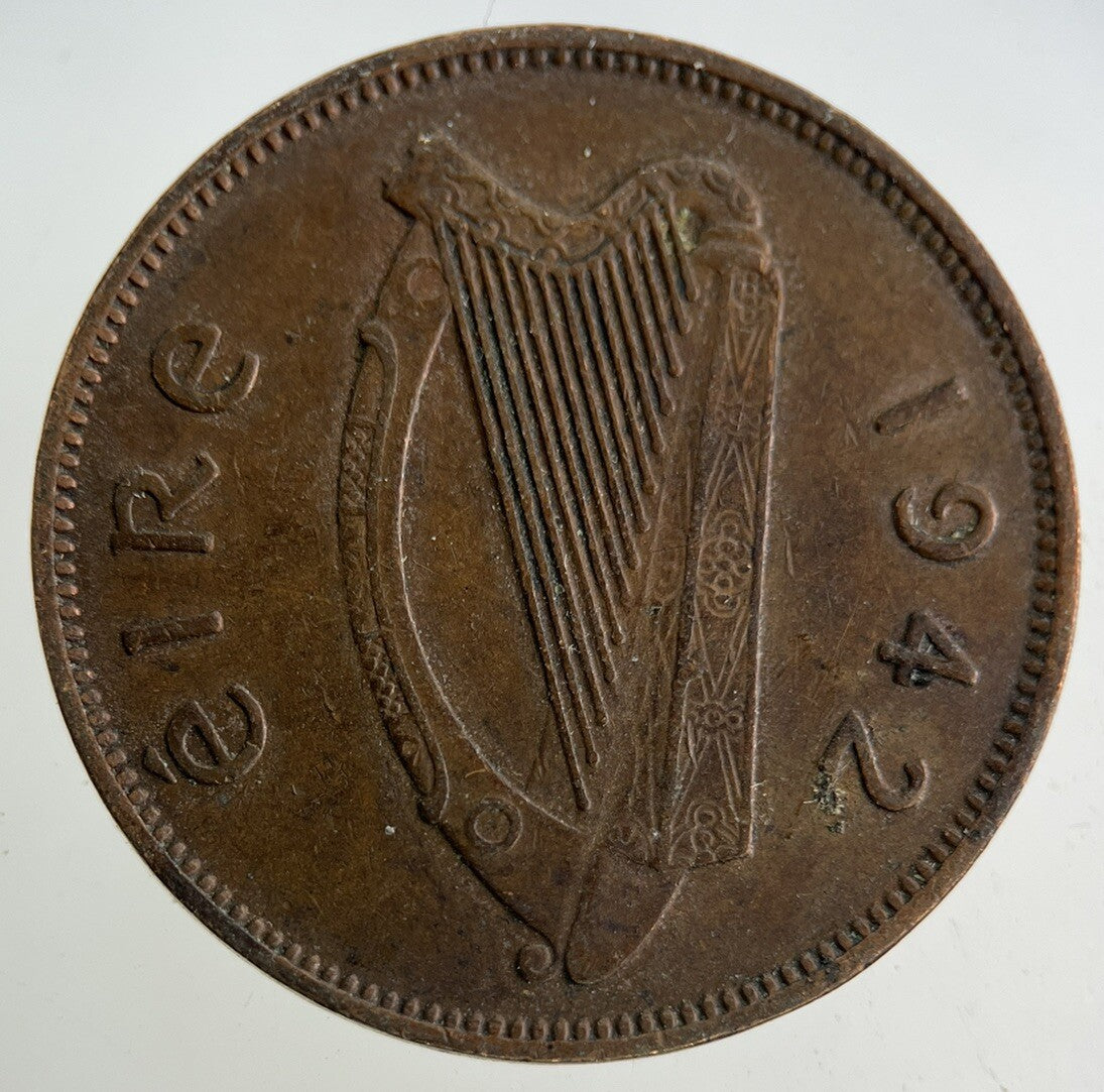 1942 Irish Half - Penny Coin | Fine Collectable Grade