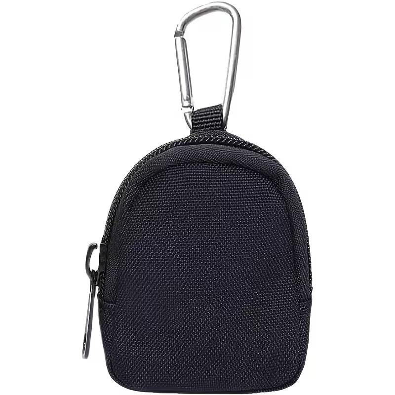 Durable Nylon Clip Wallet Pouch with Zipper - For Coins Keys Earphones Earbuds