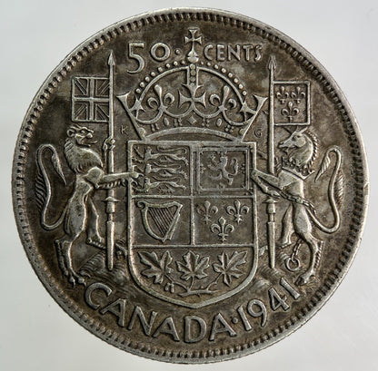 1941 Canada 50 Cents Silver Coin | Very High Grade