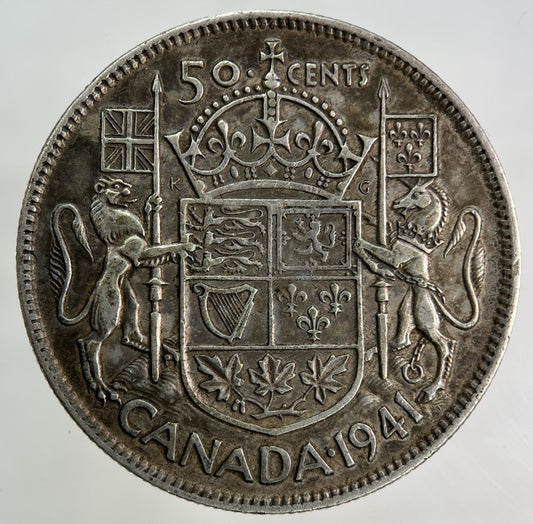 1941 Canada 50 Cents Silver Coin | Very High Grade