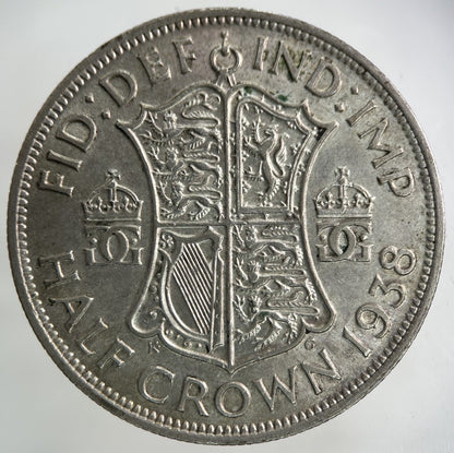 1938 George VI Half - Crown Silver Coin | Very High Grade