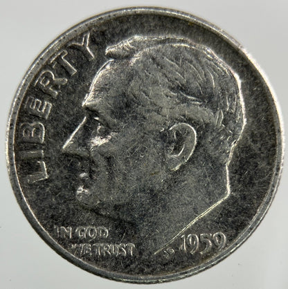 1959 US USA Roosevelt Dime Silver Coin | Collectable Grade