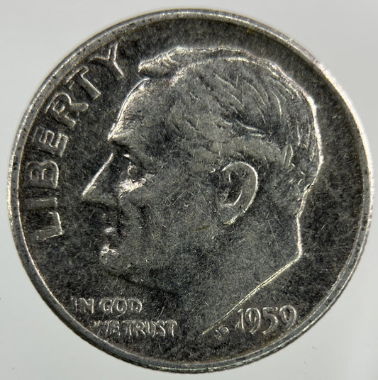 1959 US USA Roosevelt Dime Silver Coin | Collectable Grade