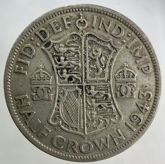 1943 George VI Half - Crown Silver Coin | Fine Collectable Grade