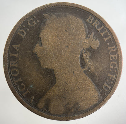 1893 Victoria One Penny Coin | Collectable Grade