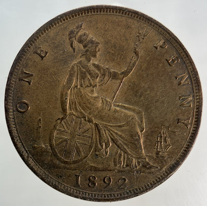 1892 Victoria One Penny Coin | Fine Collectable Grade