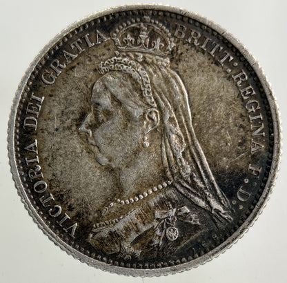 1887 Victoria Sixpence Silver Coin | Very High Grade