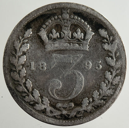 1895 Victoria Threepence Silver Coin | Fair Grade