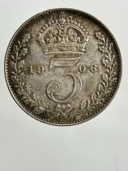 1906 Edward VII Maundy Threepence Silver Coin | Very High Grade