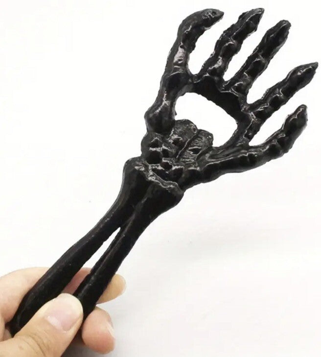 Black Metal Bottle Opener Heavy Cast Iron Skeleton Design Premium Gift UK