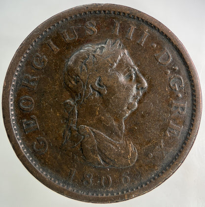 1806 George III 3rd One Penny Coin | Fine Collectable Grade