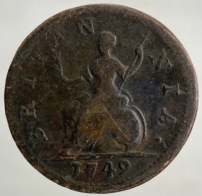 1749 George II 2nd Farthing Coin | Collectable Grade