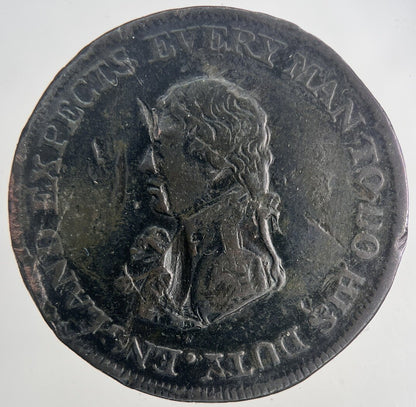 1811 Norfolk Row Sheffield Half - Penny Token Coin | Collectable Grade | a6824