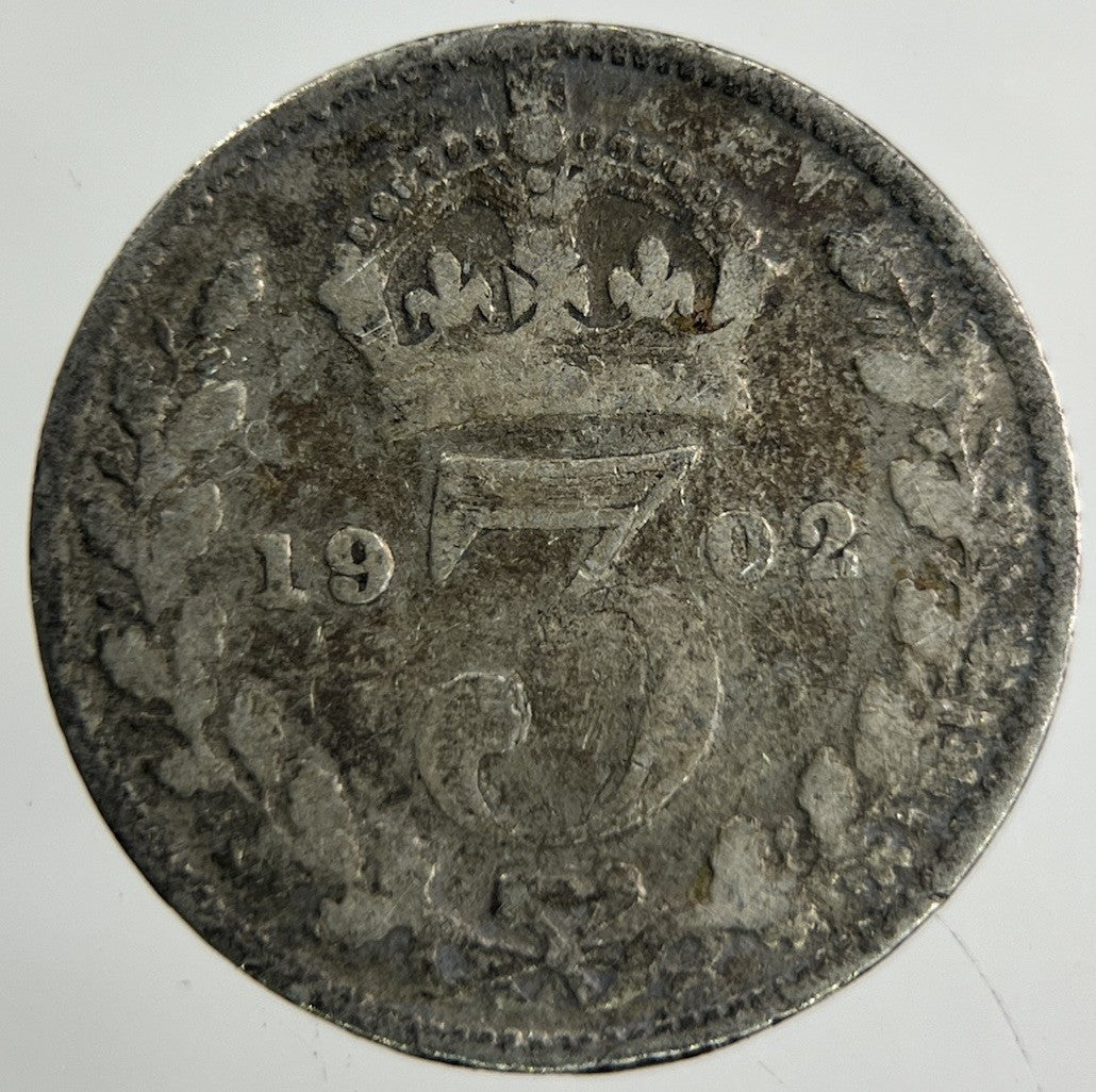 1902 Edward VII Threepence Silver Coin | Fair Grade