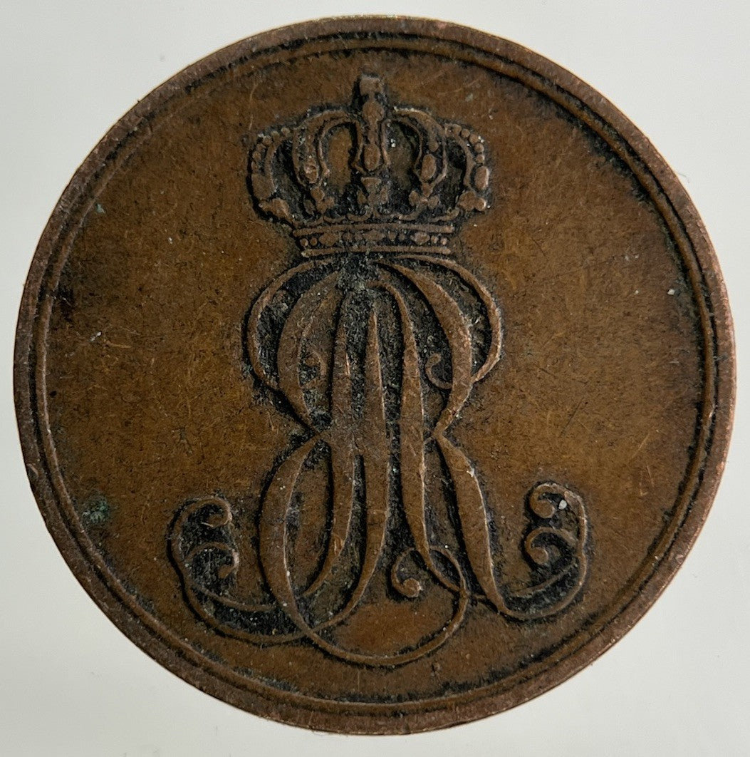 1850 - B Germany 1 Pfennig Coin | Fine Collectable Grade