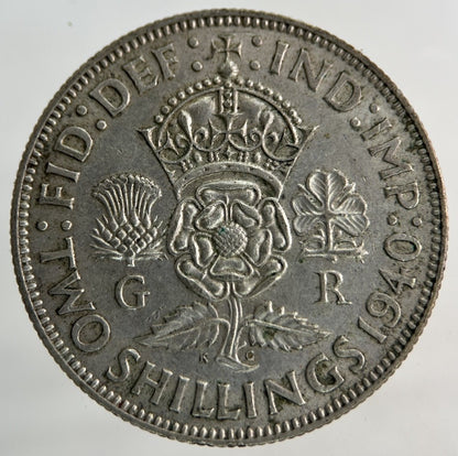 1940 George VI Florin Silver Coin | Very High Grade