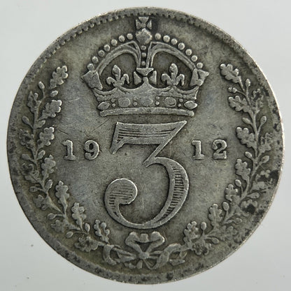 1912 George V Threepence Silver Coin | Collectable Grade