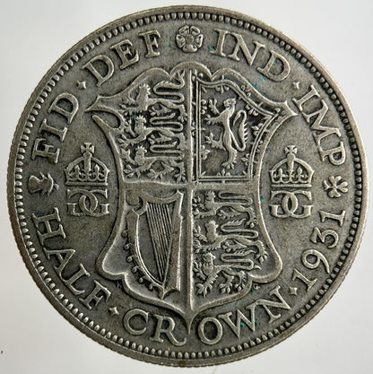1931 George V Half - Crown Silver Coin | Fine Collectable Grade