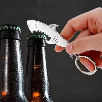 Metal Shark Bottle Opener Keyring Premium Keychain Gift UK