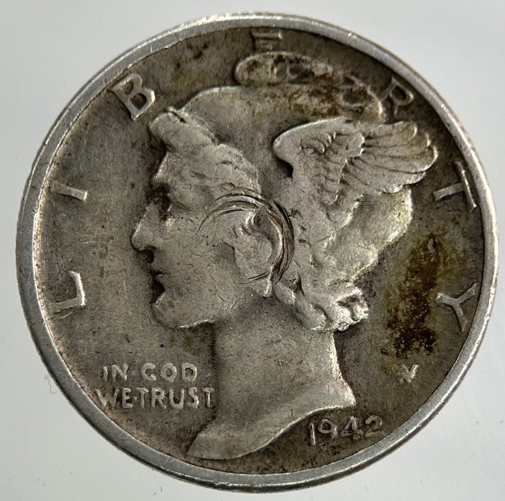 1942 US USA Mercury One Dime Silver Coin | Collectable Grade