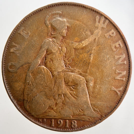 1918 - KN George V One Penny British Coin | Collectable Grade