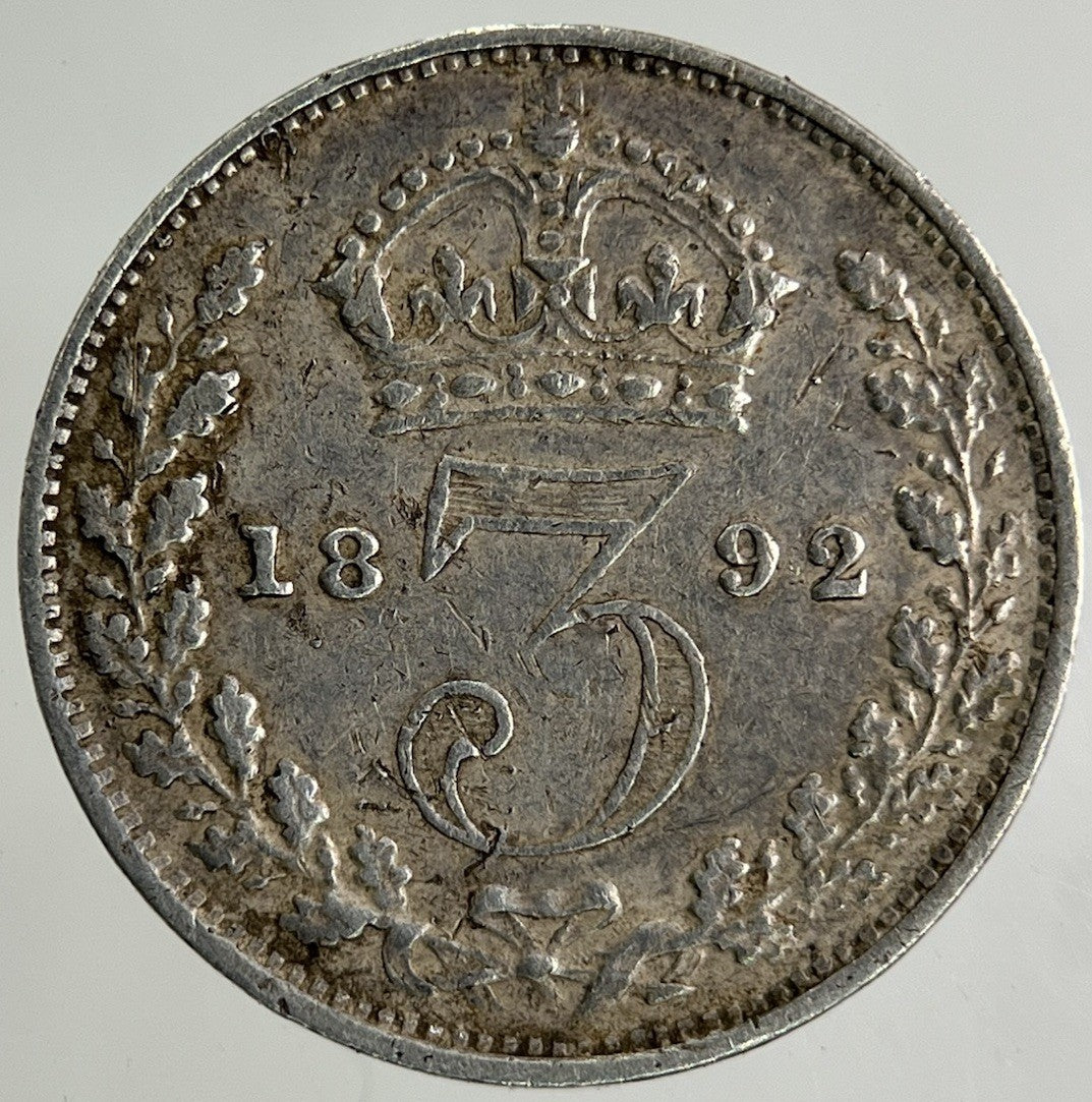 1892 Victoria Threepence Silver Coin | Very High Grade