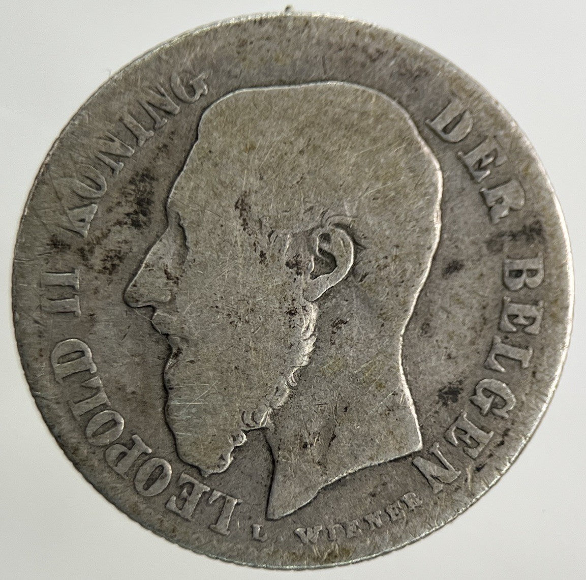 Belgium 50 Centimes Silver Coin | Fair Grade