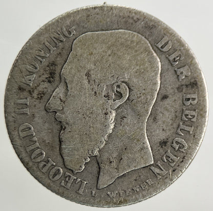 Belgium 50 Centimes Silver Coin | Fair Grade