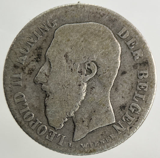 Belgium 50 Centimes Silver Coin | Fair Grade