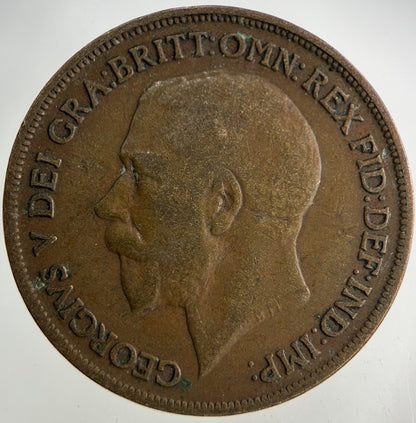 1914 George V One Penny Coin | Fair Grade