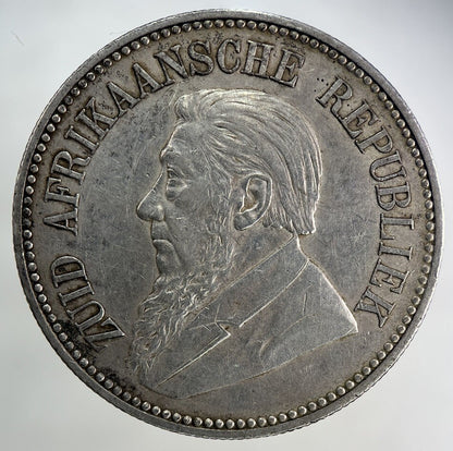 1897 South Africa Half - Crown Silver Coin | Fine Collectable Grade