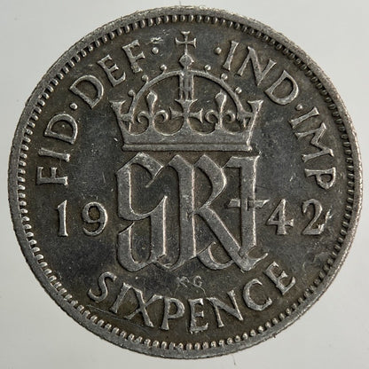 1942 George VI Sixpence Silver Coin | Collectable Grade