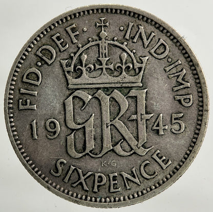 1945 George VI Sixpence Silver Coin | Collectable Grade