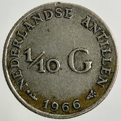 1966 Netherlands 1/10 Gulden Silver Coin | Fine Collectable Grade