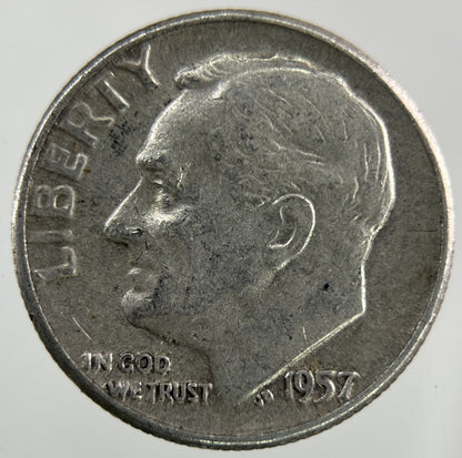 1957 US USA Roosevelt Dime Silver Coin | Collectable Grade