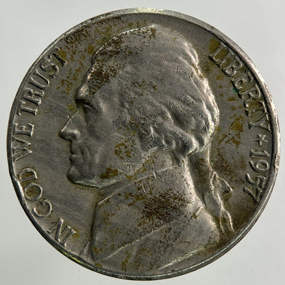 1957 - D US USA Jefferson Nickel 5 Cents Coin | Fine Collectable Grade