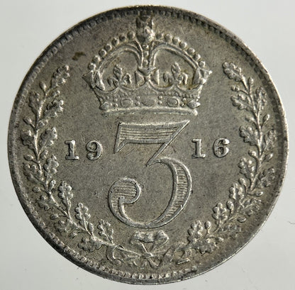 1916 George V Threepence Silver Coin | Very High Grade