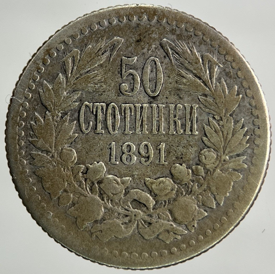 1891 Bulgaria 50 Stotinka Silver Coin | Collectable Grade