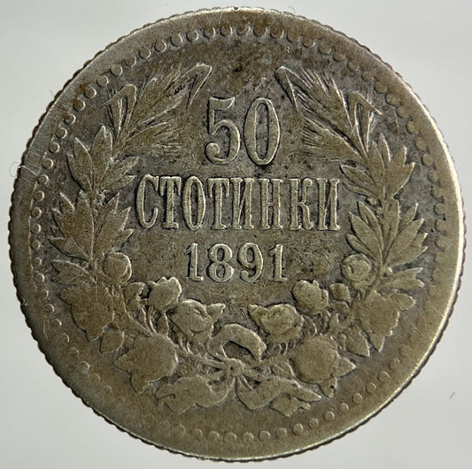 1891 Bulgaria 50 Stotinka Silver Coin | Collectable Grade