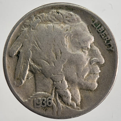 1936 - S US USA Buffalo Indian Head Nickel Coin | Fine Collectable Grade | a8964
