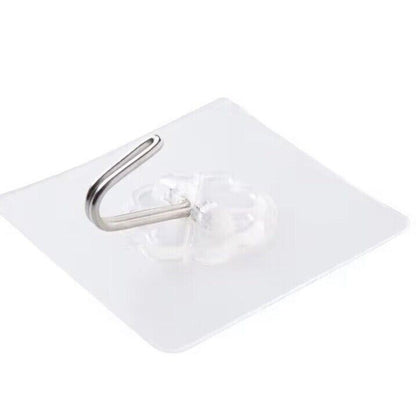 10 x Wall Hooks Hanging Adhesive Hooks - No Drilling for Clothes Kitchen & Bath