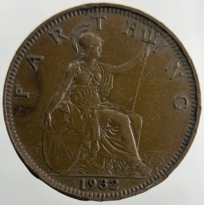 1932 George V Farthing Coin | Fine Collectable Grade