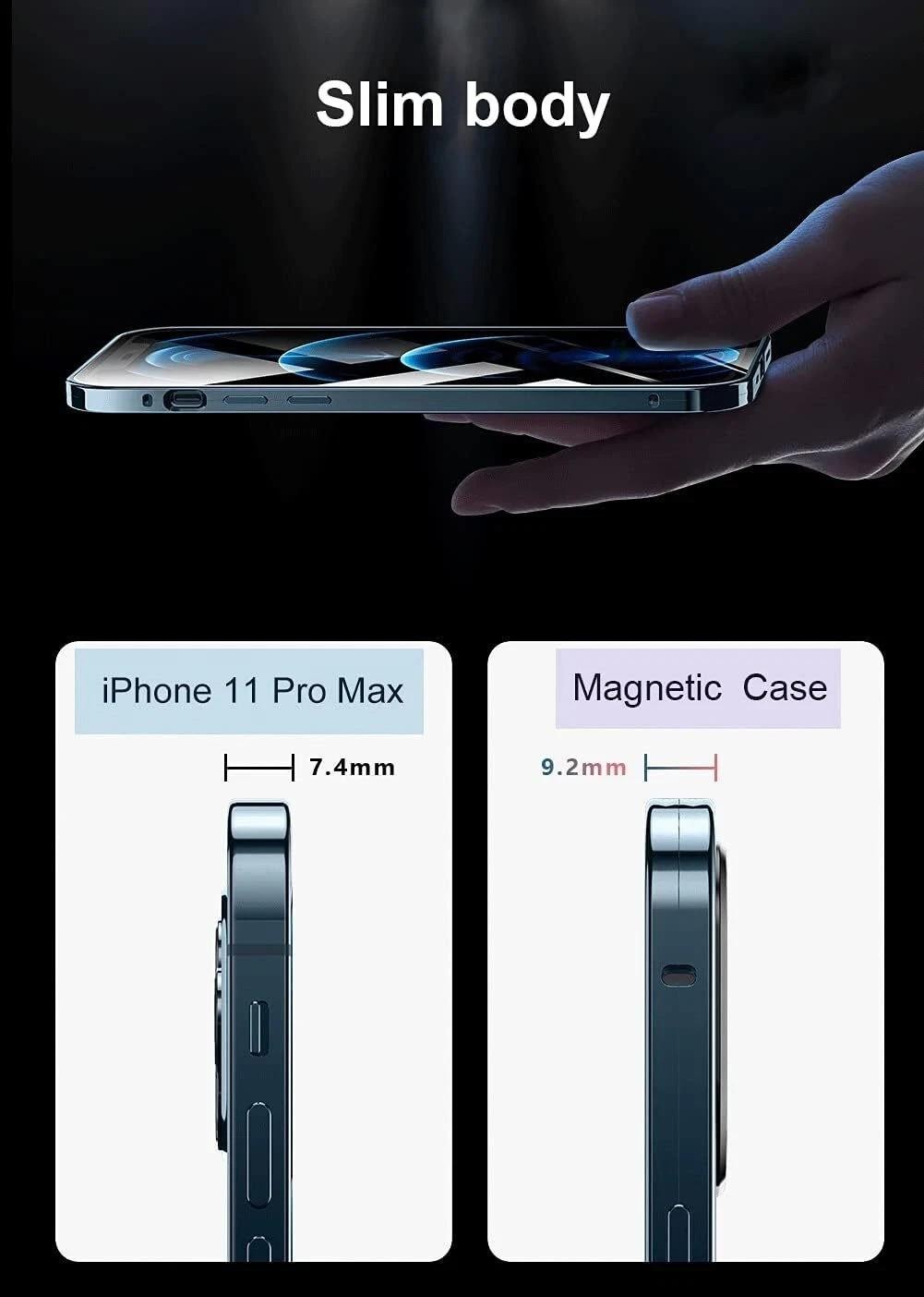 iPhone 11 Pro Max Gold 360 Magnetic Tempered Glass Protective Case
